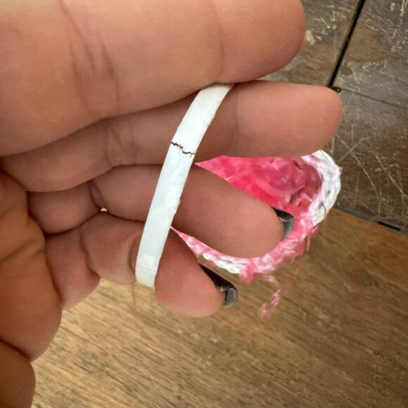 Set of two MINIATURE Woven Wicker Painted Easter Baskets Pink Grass Decor - Picture 5 of 9